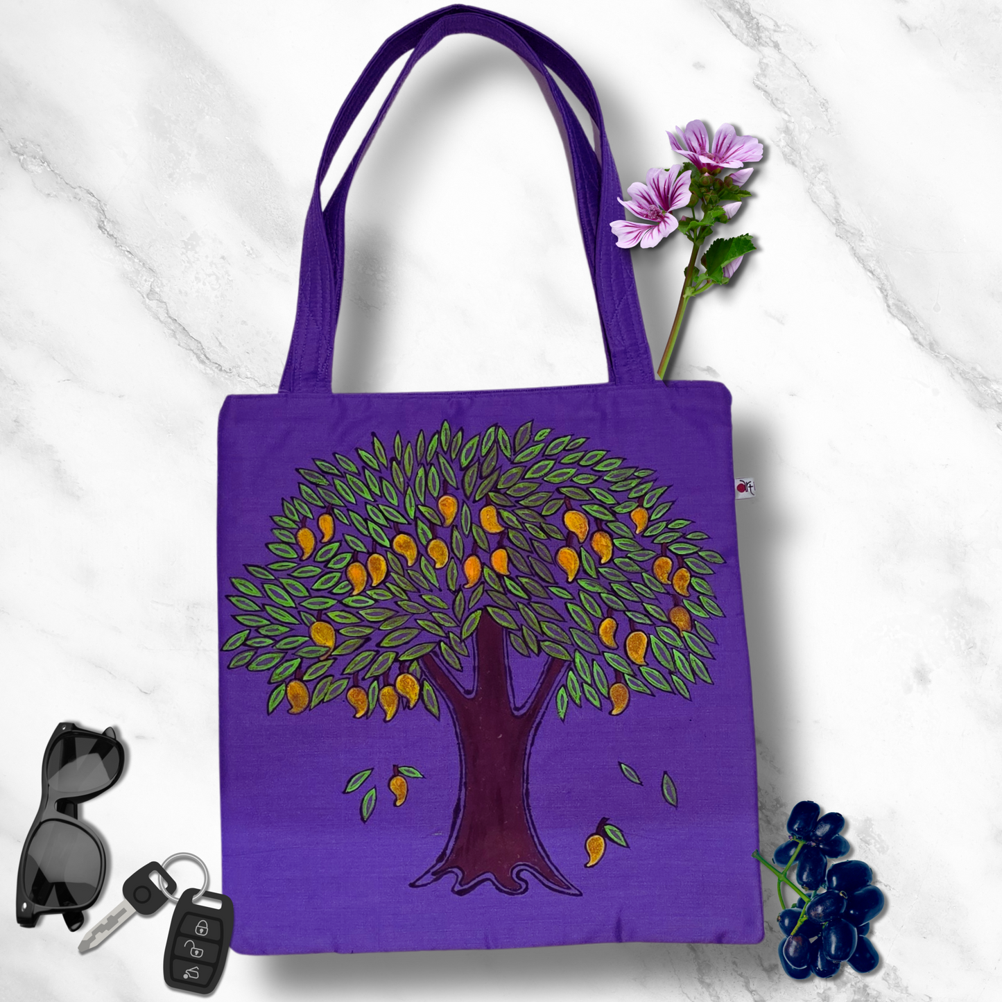 Hand-Painted Semi Silk Tote Bag – Tikuli Art Design